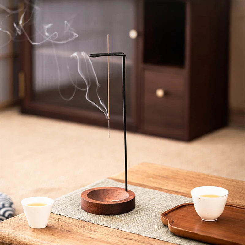 Oriental Elegant Upside Down Incense Holder Wooden Ash Tray Stick Incense Burner Meditation Yoga Home Table Decor Ornament