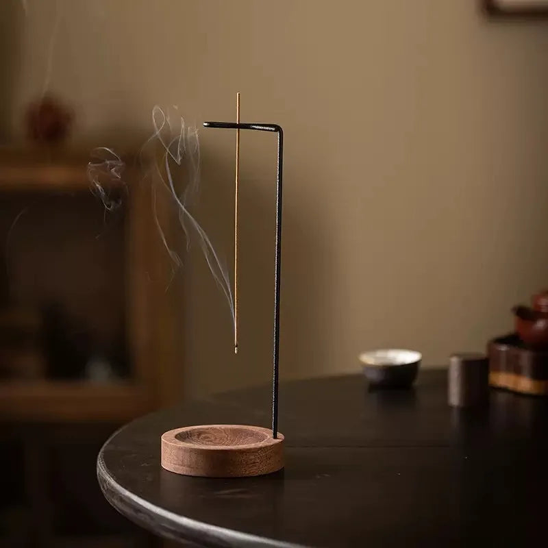 Oriental Elegant Upside Down Incense Holder Wooden Ash Tray Stick Incense Burner Meditation Yoga Home Table Decor Ornament