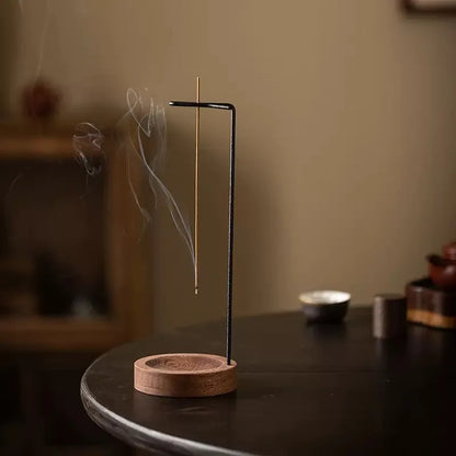 Oriental Elegant Upside Down Incense Holder Wooden Ash Tray Stick Incense Burner Meditation Yoga Home Table Decor Ornament