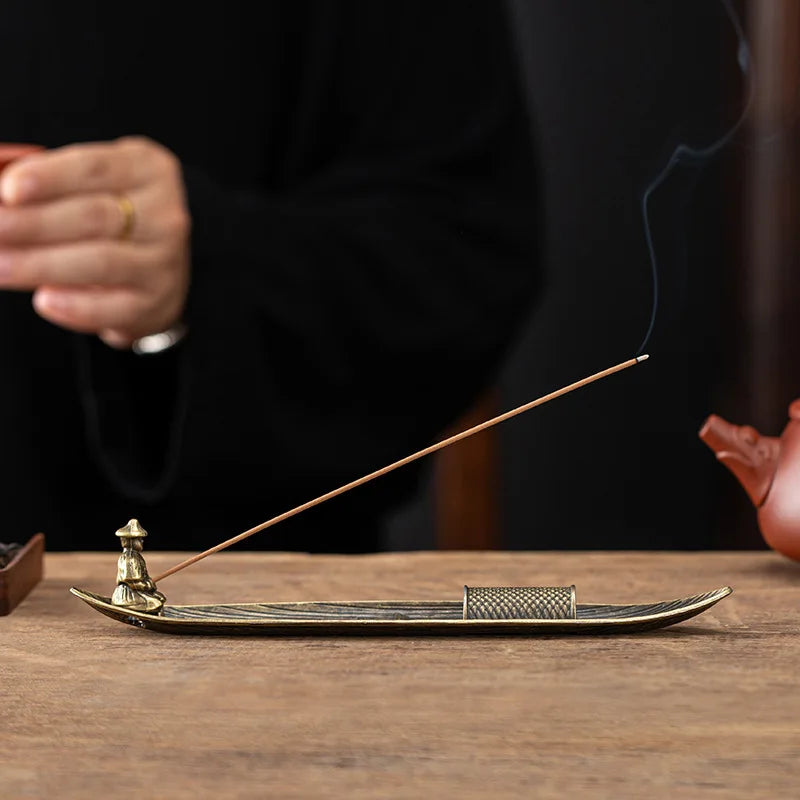 Fisherman fishing incense insert incense seat indoor agarwood incense burner sandalwood burner line incense burner ornament