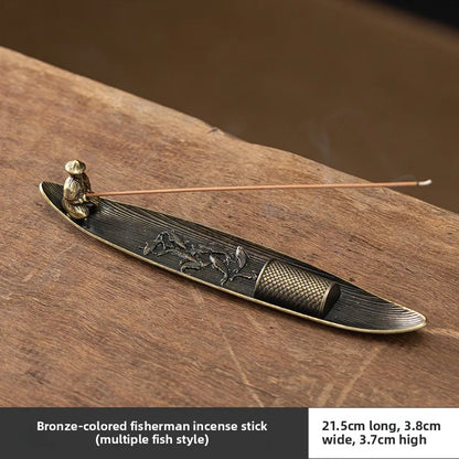 Fisherman fishing incense insert incense seat indoor agarwood incense burner sandalwood burner line incense burner ornament