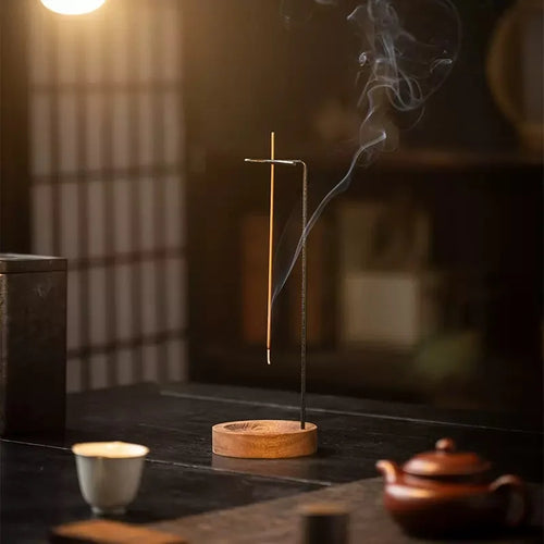 Oriental Elegant Upside Down Incense Holder Wooden Ash Tray Stick Incense Burner Meditation Yoga Home Table Decor Ornament